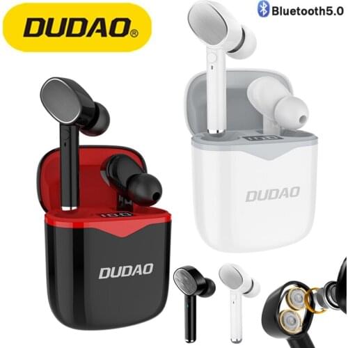 DUDAO Wireless Bluetooth 5.0 Earphones Stereo Bass Noise Cancellation with 4 Microphones TWS Wireless Earphones