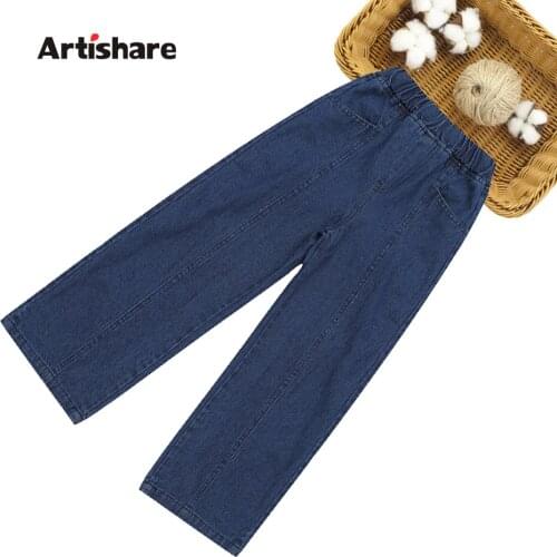 Jeans Girl Solid Color Girl Jeans Kids Casual Style Jeans Kid 2021 Autumn Childrens Clothing 6 8 10 12 14