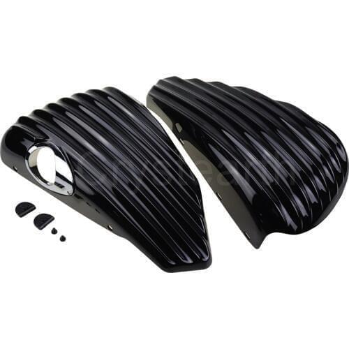 Gloss Black Left Side Battery Cover & Right Side Oil Tank Cover Side Fairing Guard For Harley Sportster XL1200 XL883 2004-2013
