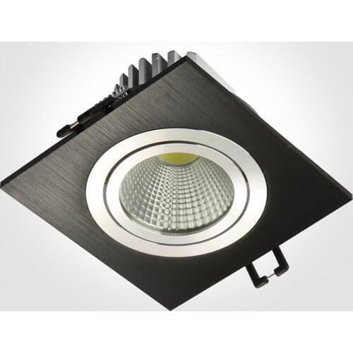Hot! Silver-White-Black Shell 10W 15W Dimmable LED Downlights Square Tiltable Fixture Cabinet Recessed Ceiling Down Lights Lamp