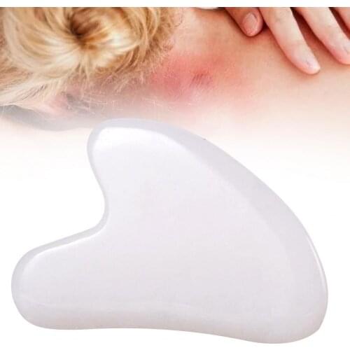 Face Guasha Board Jade Color Heart-Shaped Lift Skin Synthetic Body Massage White Foot Body Scraper Stone
