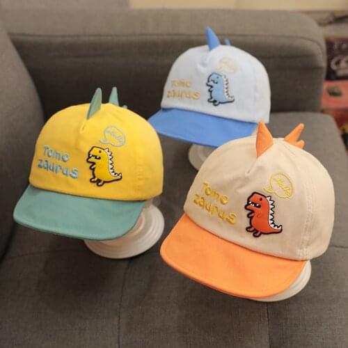 0-18 months old Summer Children Baseball Cap Boys Girls Cartoon Dinosaur Super soft cotton cloth Kids HipHop Hat Sun cap