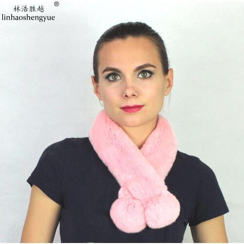 Linhaoshengyue freeshopping fur scarf women Natural rabbit skin fashion