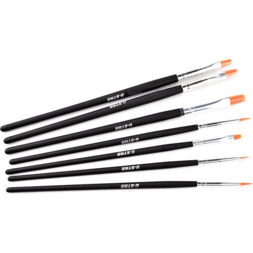7 IN 1 U-STAR UA-90024 Paintbrush Set High Quality Brushes (4 Flat and 3 Pointed),Model Tools