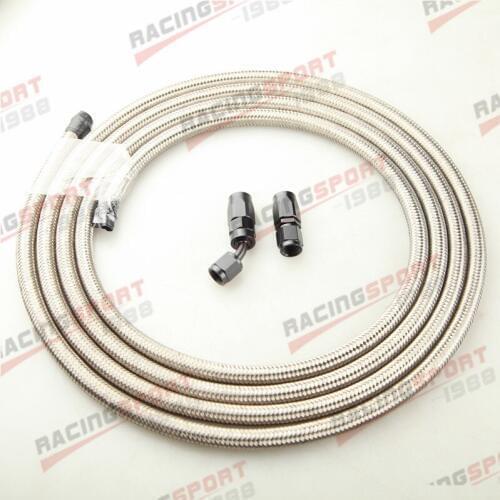 Stainless Steel Braided AN-12 Fuel Gas Line Hose 3M + Swivel Hose End Fitting