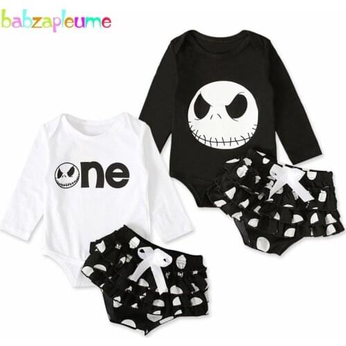 2Piece/New Spring Summer Newborn Clothes Cartoon Cotton Long Sleeve Bodysuit+Shorts Baby Girls Outfit Infant Clothing Set BC1730