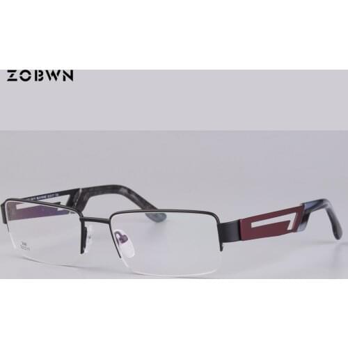 Square Computer eyeglasses Men Optical Eyeglasses Glasses Frame Oculos de grau Eyewear half frame can put myopia presbyopia lens