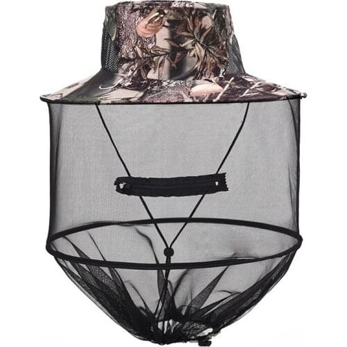 Outdoor Fishing Cap Anti Mosquito Insect Hat Mesh Net Face Shield Camping Hiking Hunting Camouflage Survival Neck Head Cover