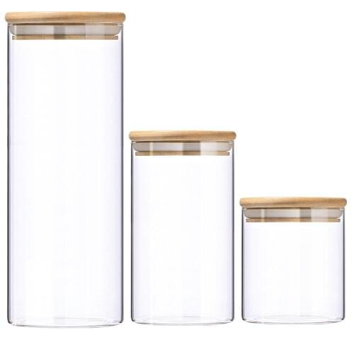 Food Container Kitchen Storage Glass Cereal Dispenser for Refrigerator Storing Pasta Multigrain Coffee Sugar Kitchen organizer