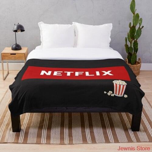 Netflix Throw Blanket Plush Throw for Beds Sofa Soft Warm Sherpa Fleece Blankets For Child Boy Girl Kid Adults Gift