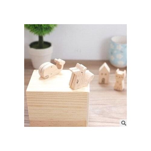 1pcs Graduation Gift 6 cartoon cute shape wooden creative business card photo notes folder