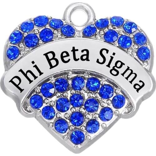 College Students Greek Society Letters Blue Crystal Phi Beta Sigma Charm Pendant For Jewelry Making DIY