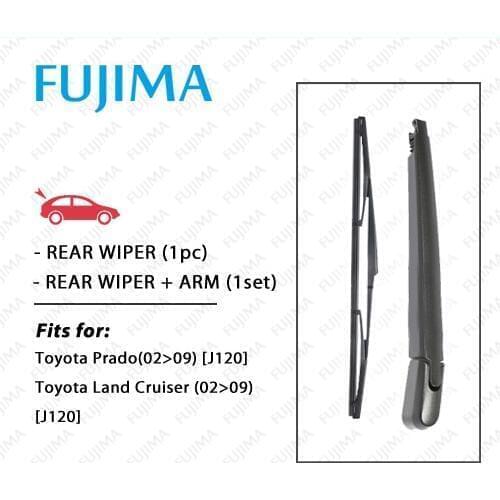 Rear Wiper Blade and Arm for Toyota Land Cruiser J120 / Prado J120 (2002-2009) Back Window Windscreen J12 J120 Rear Wiper Arm