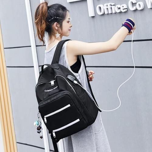 2019 USB Charging Backpack Women Waterproof School Bags Ladie Casual Large Capacity Teenage Girl Travel Backpack Student