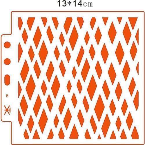 Grid plastic mold shield DIY cake scrapbook stencils hollow Embellishments printing lace ruler Valentines Day