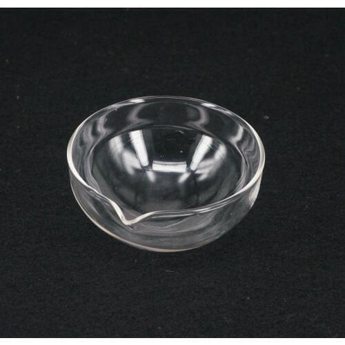 High quality 90mm Diameter Glass Evaporating dish Round bottom with spout For Chemistry Laboratory