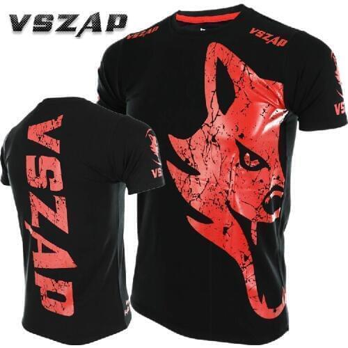 VSZAP GIANT short sleeved T-shirt MMA fighting martial arts wind Thai boxing Wolf fighting sports fitness men sanda