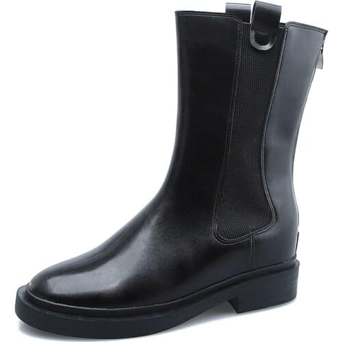 35-43 Large size Short Boots Female 2021 Autumn New Small Fragrant Wind Knight Boots Short Barrel Martin Boots Inner High Boots