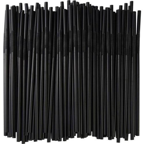 1000Pcs Flexible Black Plastic Drinking Straws, 10.2 Inches Extra Long Disposable Party Fancy Straws