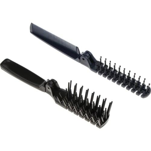 MagiDeal 2pcs Antistatic Compact Folding Hair Brush Detangle Combs