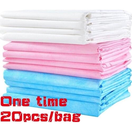 20pcs/Bag waterproof Beauty salon Table Bed Sheet Solid Polyester Flat Sheet for Treatment SPA Disposible Massage sheet 75*175cm