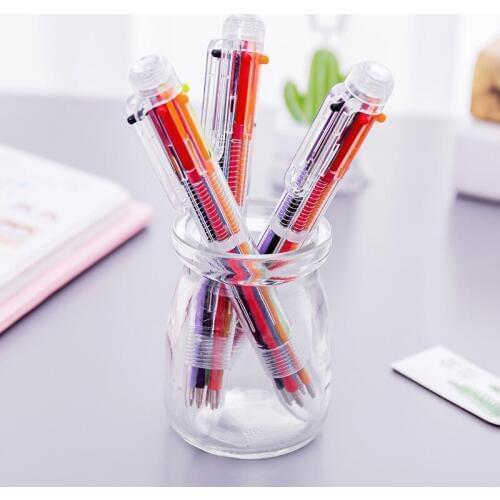 35 PCs transparent multicolor ballpoint pen Korean cute creative students use colorful ballpoint pens for writing stationary