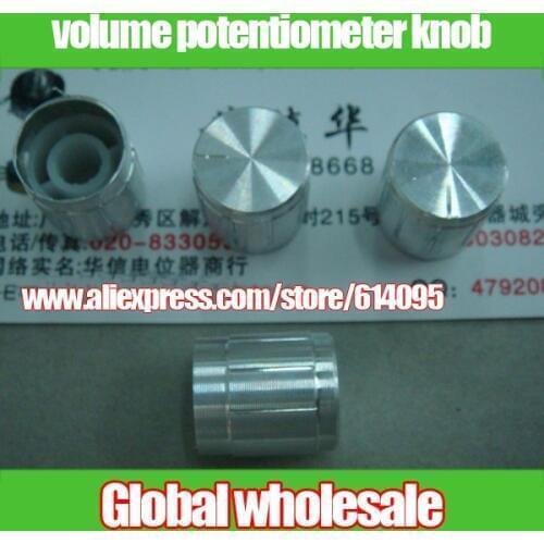 50pcs aluminum volume potentiometer knob / 15MM * 17MM adjusted knob hole 6MM