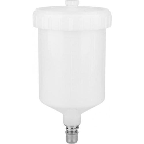 600mL Paint Spray Gun Pot Air Gravity Plastic Paint Cup Male Thread Connector