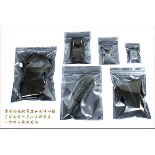 9*13cm Anti Static Shielding Bags ESD Antistatic Package Bag Zip Lock Anti-Static Pack Bag for Electronics Accessories Storage