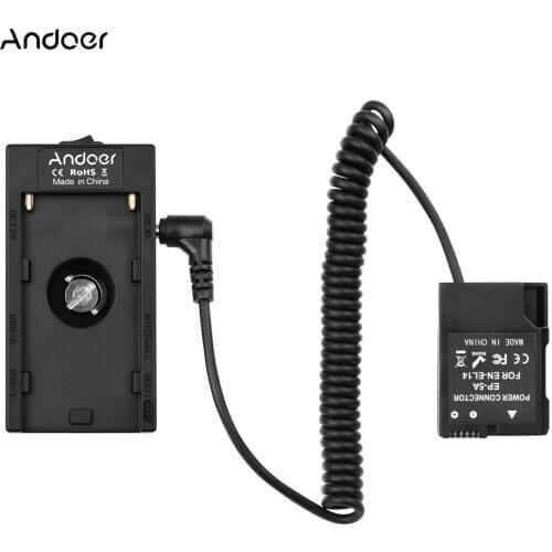 Andoer NP-F970 F750 Battery Plate Holder Adapter + EN-EL15/EL14 Dummy Battery Coupler for Nikon D7000/D800/D800E/P7000/P7100