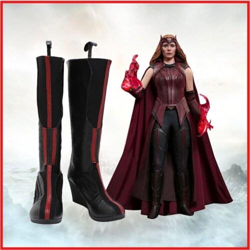 Wanda Vision Scarlet Witch Cosplay Shoes Boots Halloween Costumes Accessory Custom Made
