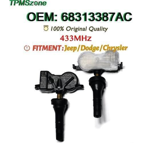 Car TPMS Sensor 68313387AC Tire Air Pressure Monitoring System 433MHz FOR CHRYSLER 200DODGE DURANGO JEEP GRAND CHEKOEE COMPASS