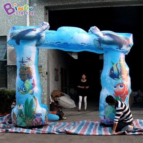Free shipping 3.5X2.7mH inflatable sea turtle tortoise arch Ocean theme blow up finish line archway for sale decorative toys