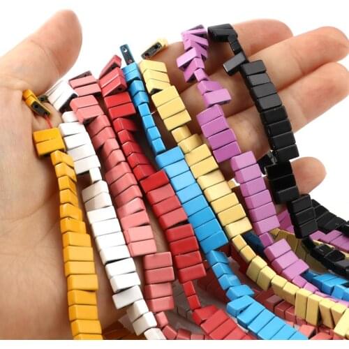 Grade B) Natural Hematite Beads Two Holes Rectangle Multicolor Loose Beads DIY Jewelry 8mm x 4mm,1Strand (Approx 95 PCs/Strand)