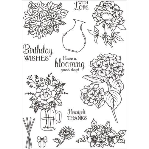 FLOWER Transparent Clear Silicone Stamp/Seal for DIY scrapbooking/photo album Decorative clear stamp A566