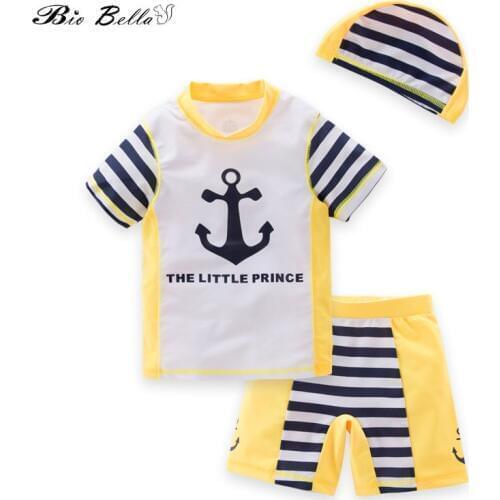 Kids Baby Boys Swimwear Fashion Swimming Bathing Sunscreen Swimsuit Children Summer Kids Swimwear Suit 3Pcs Child Swimsuit Suit