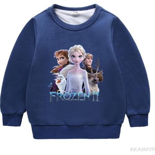 Disney Frozen Cartoon Baby Sweatshirt Childrens Clothing Long-Sleeved Toddler Fall Clothes Cotton Baby Fall Clothes for Kids