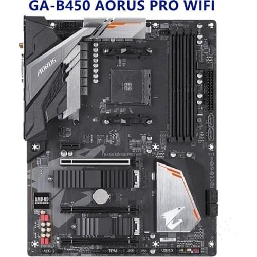 For gigabyte GA B450 AORUS PRO WIFI Motherboard socket AM4 DDR4 B450 Used Desktop Mainboard M.2 NVMe PCI-E X16 3.0