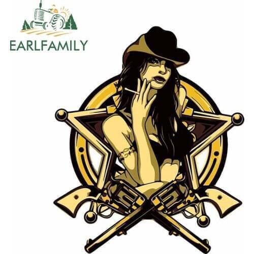 EARLFAMILY 13cm x 10.7cm For Sexy Sheriff Car Door Stickers Vinyl Material Decal Motorcycle Auto Air Conditioner Decoration