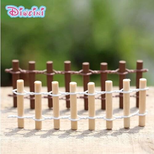 Simulation White Black Wooden Fence Action Figure Model Figurine DIY Birthday Cake Mini Garden Decoration Toys Set Gift Kids