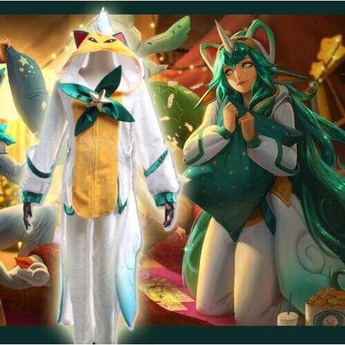 Game LOL Cosplay Costumes the Starchild Soraka Cosplay Costume Pajama Guardian Soraka Uniforms Clothes Suits Clothing New