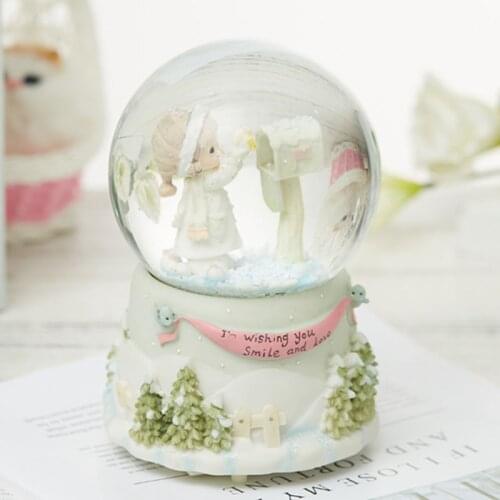 Ceramic Transparent Glass Music Box Japanese Carousel Musical Crystal Snowball Decoration Melody Caja Musical Gift Box EH50MB