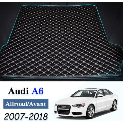 Leather Car Trunk Mat For Audi A6 Allroad Quattro Avant TFSI 2007-2018 Trunk Boot Mat Liner Pad Cargo pad Cargo Liner 2011 2012