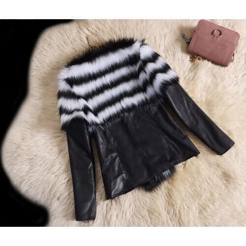 Leather Jacket For Women 2020 New Winter Fluffy Large Fur Coat Female Motorcycle PU Leather Jackets Plus SIze 6XL LX2394