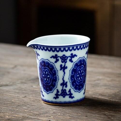 Blue Pattern Tea Pitcher Pitcher Tea Fair Cup Household Vintage Ceramic Large Tea Pot Kung Fu Tea Set Tea Ceremony Accessories