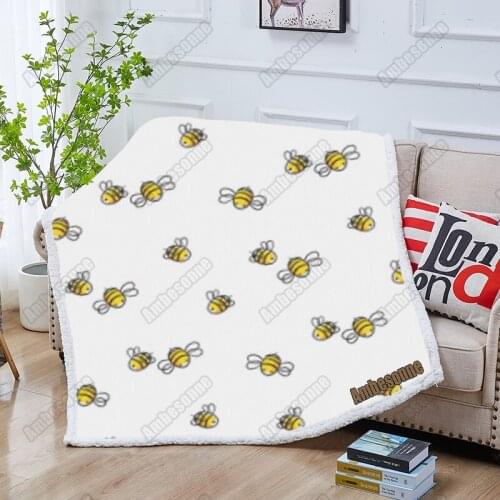 Bee Blanket Summer Thin Blankets Kids Adult Fleece Blankets For Beds Sofa Throw Blanket Custom Blanket Outdoor Picnic Blanket