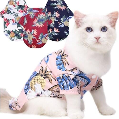 Dog Summer Hawaiian Shirt Clothes Beach Camp Dog Shirt Vest Pet Floral Shirt Soft Coconut Tree Dog Shirts
