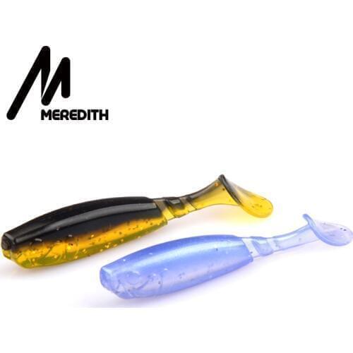 Meredith 2.16" 10pcs Fishing Lure Soft Bait Professional Lures Silicone Double Color Carp Artificial Wobblers Free shipping