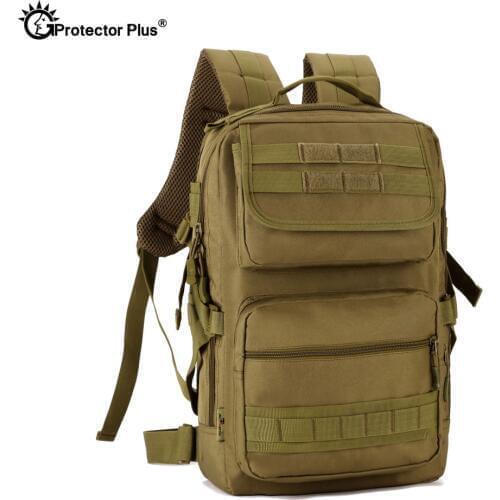 PROTECTOR PLUS Camo Backpack Mens Tactical Bag 25L Capacity Military Field Assault Man Woman Desert Hunting Hiking Backpack