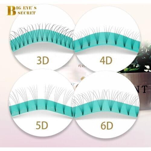 Big eyes secret 3D/4D/5D/6D Short Stem False Lashes Premade Russian Volume Fans Faux Mink Premade Makeup Eyelash Extensions
